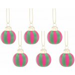 Sass & Belle Yarn Stripe vánoční ozdoba růžová zelená – Hledejceny.cz