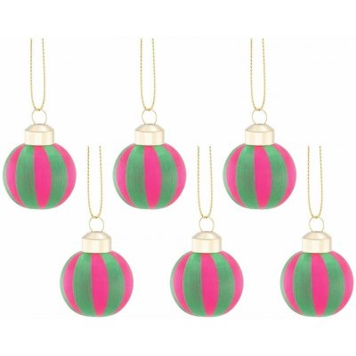 Sass & Belle Yarn Stripe vánoční ozdoba růžová zelená – Hledejceny.cz