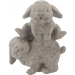 Šedá antik cementová dekorace králíčci Jumping Rabbit 15*11*20 cm – Hledejceny.cz