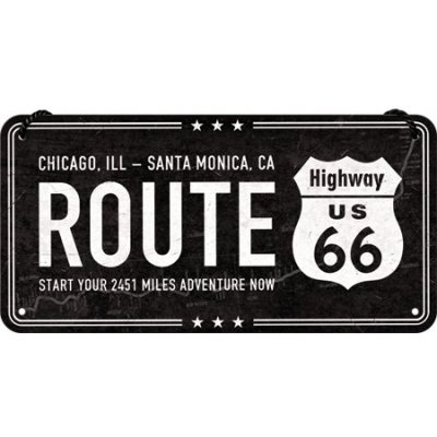 Postershop Závěsná cedule: Route 66 (Chicago - Santa Monica) - 10x20 cm – Hledejceny.cz