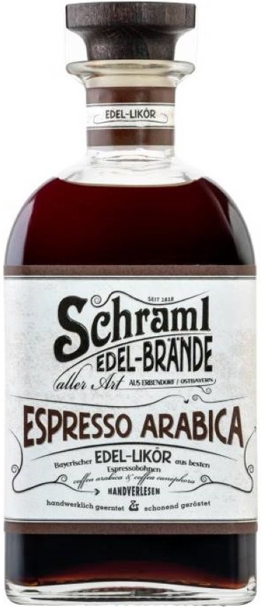 Schraml Edel brände Espresso Arabica 25% 0,5 l (holá láhev)