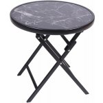 Garthen skládací odkládací stolek D104165 průměr 45 cm černý mramor – Hledejceny.cz
