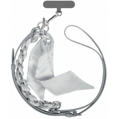 UNIQ COEHL Caryne 2v1 univerzální šňůrka na krk a poutko na ruku na mobilní telefon, Cloud grey – Zboží Mobilmania