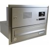 Poštovní schránka 1x poštovní schránka B-017 k zazdění do sloupku s 1x zvonkem a kamerou ABB + orámování L profilem - NEREZ / šedá