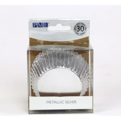 PME Košíčky papírové s fólií Stříbrné metalické v.28x50mm 30ks – Hledejceny.cz