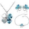 Sisi Jewelry souprava náhrdelníku náušnic a náramku čtyřlístek SET2045-NTSET9554/3 Oceanblue