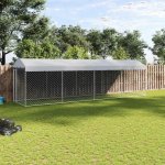 vidaXL Venkovní psí kotec se střechou 760 x 190 x 225 cm – Sleviste.cz