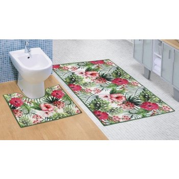 Bellatex 3D tisk sada s výřezem pro stojaté WC 850/061 ibišek 60 x 100 60x50 cm