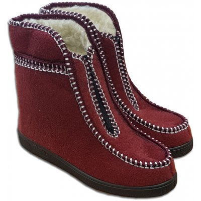 Babička Ovečková cz valašské zimní důchodky s ovčí vlnou merino vínová – Zboží Dáma