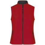 James & Nicholson dámská softshellová vesta červená černá – Zboží Mobilmania