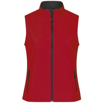 James+Nicholson softshellová dámská vesta červená černá