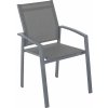 Zahradní židle a křeslo DEOKORK Hliníkové křeslo s textílií BERGAMO (šedá)