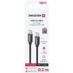 Swissten 71527208 Datový Textile USB-C, USB-C 0,2m černý – Zboží Živě