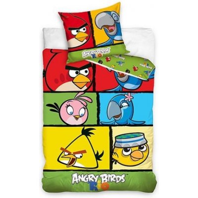 Jerry Fabrics povlečení Angry Birds Rio kostky bavlna 140x200 70x80