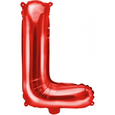 PartyDeco Fóliový balónek písmenoL ČERVENÝ 35 cm