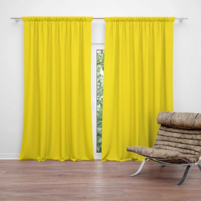 Sablio Závěs s řasicí stuhou Žlutá 2: 2ks 140x250cm – Sleviste.cz