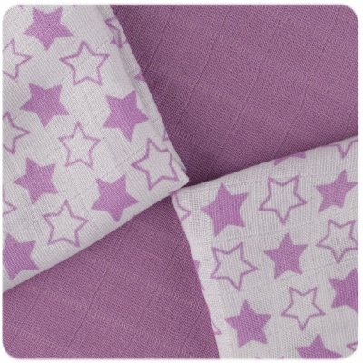 XKKO Bambusové ubrousky Little Stars Lilac Mix 9ks 30x30