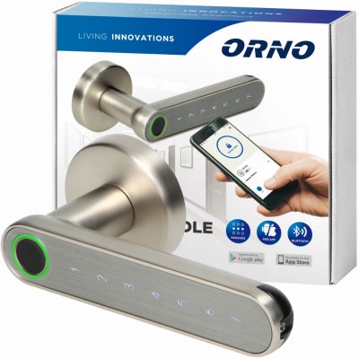 Chytrá klika s dotykovou klávesnicí a čtečkou otisků prstů ORNO OR-ZS-853/N , Bluetooth 4.0, nikl – Zboží Mobilmania