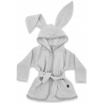 Baby Nellys Dětský mušelínový župan s oušky Bunny šedý – Sleviste.cz