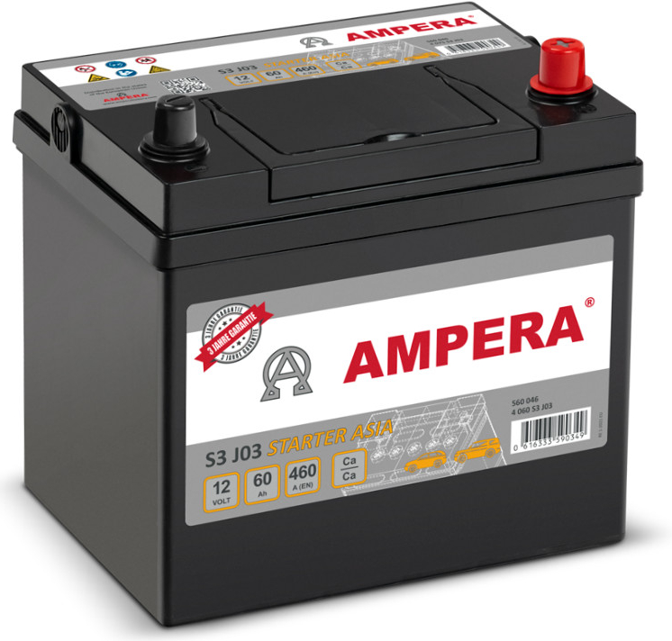 Ampera S3 Starter Asia 12V 60Ah 460A S3 J03