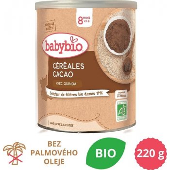 Babybio Nemléčná kaše rýžová s kakaem 220 g