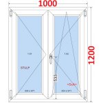 SMART Dvoukřídlé plastové okno 100x120, bez středového sloupku – Zboží Mobilmania