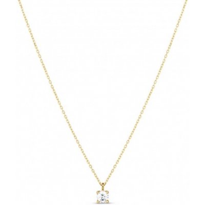 Luxur Jemný náhrdelník, žluté zlato se zirkonem 1642338-0-45-1