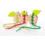 Cubika 14811 Ovoce sada 3 dřevěných šněrovacích hraček 6 dřevěných prvků 3 tkaničky – Sleviste.cz