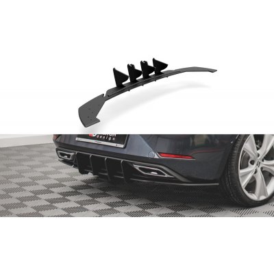 Maxton Design "Racing durability" difuzor pod zadní nárazník pro Seat Leon FR Mk4, plast ABS bez povrchové úpravy, s černou a červenou linkou – Zboží Mobilmania