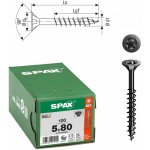 Šrouby do dřeva SPAX 5x80mm torx, částečný závit, zápustná hlava, černé 100 Ks – Hledejceny.cz