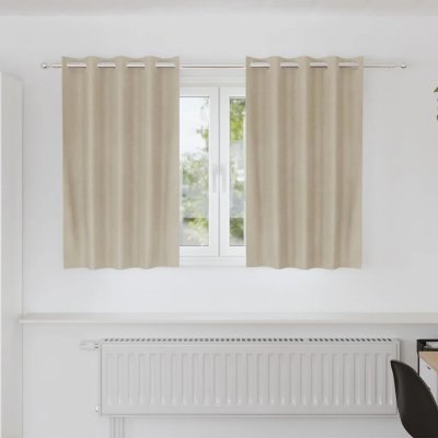 ZATEMŇOVACÍ ZÁVĚSY 2 KS KRÉMOVÉ 140X140CM SAMET – Hledejceny.cz