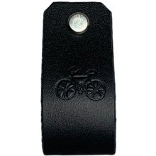 Přívěsek na klíče černá kožená Jízdní kolo