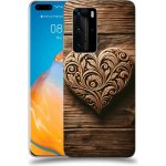 Acover Kryt na mobil Huawei P40 - Dřevěné srdce – Zboží Živě