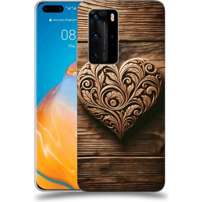 Acover Kryt na mobil Huawei P40 - Dřevěné srdce – Zboží Živě