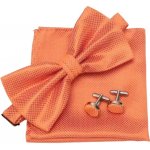 Amparo Miranda Sada motýlek kapesníček a manžetové knoflíčky 7209 oranžová – Zboží Mobilmania