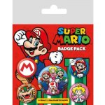 CurePink Set 5 Placek Nintendo Super Mario průměr 2,5 cm a 3,8 cm – Zboží Mobilmania