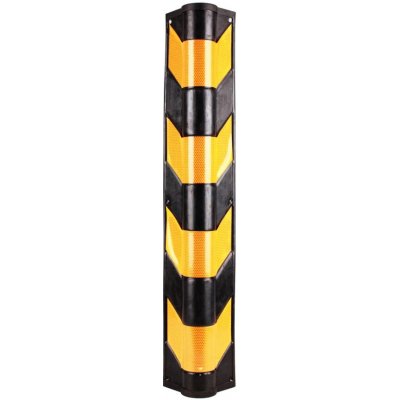 Černo-žlutý gumový reflexní ochranný pás (roh) (zaoblený profil) - délka 80 cm, šířka 10 cm, tloušťka 1 cm – Zboží Mobilmania
