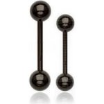 Šperky4U Černý piercing do jazyku činka PJ01055-16165 – Zboží Dáma