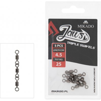 Mikado Trojobratlík Jaws Triple Swivels 25 kg 4,5 cm – Hledejceny.cz