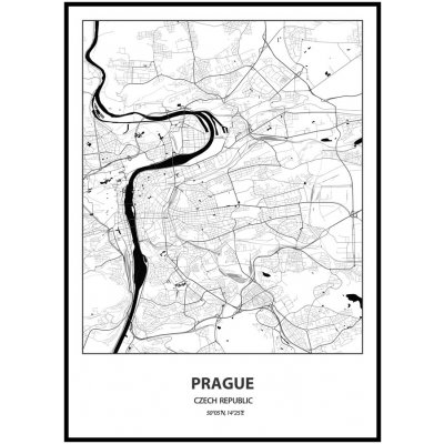 Plakát Mapa města (více variant měst) Rozměr plakátu: A4 (21 x 29,7 cm), Město: Prague – Zbozi.Blesk.cz