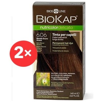 Biokap Nutricolor Delicato Dark Blond Havana Gentle Dye 6.06 2 × 140 ml