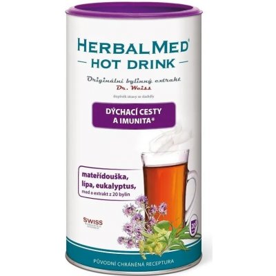 Dr.Weiss HerbalMed Hot Drink kašel a průdušky prášek na přípravu nápoje při kašli a nachlazení 180 g – Sleviste.cz