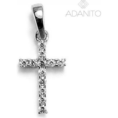 Adanito BRP0678S Zlatý přívěsek křížek se zirkony z bílého zlata – Zboží Mobilmania