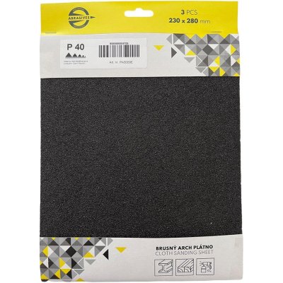 plátno brusné na kov,dřevo zr.280, 230x280mm (3ks) – Zboží Mobilmania