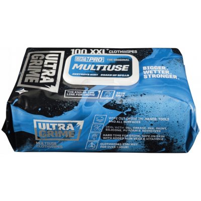 ULTRAGRIME čistící ubrousky PROFI MULTIUSE XXL 38 x 25cm super silné nevysychají 100 ks 59001 – Zboží Dáma