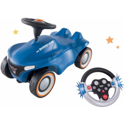 BIG Set Bobby Car Neo modré zvukové s 3vrstvými gumovými koly a s volantem se zvukem a světlem – Zboží Mobilmania