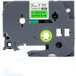 Alternativní páska pro Brother TZ-D51 + TZe-D51, signální, 24 mm x 8 m, černý tisk + zelený podklad