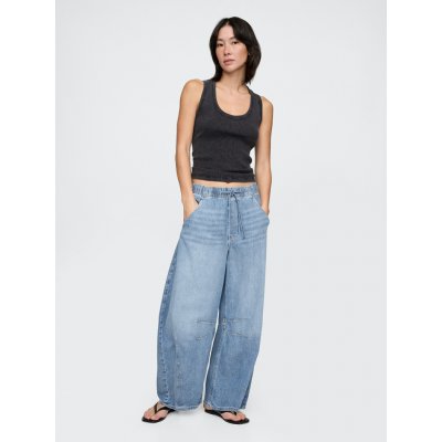 GAP Džíny Mid Rise Easy Horseshoe UltraSoft Modrá – Zboží Dáma