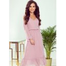 Elegantní midi šaty Eveli 304-1 světle růžová