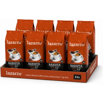 Lazarro Barista Caffe Crema zrnková 8 x 1 kg – Hledejceny.cz